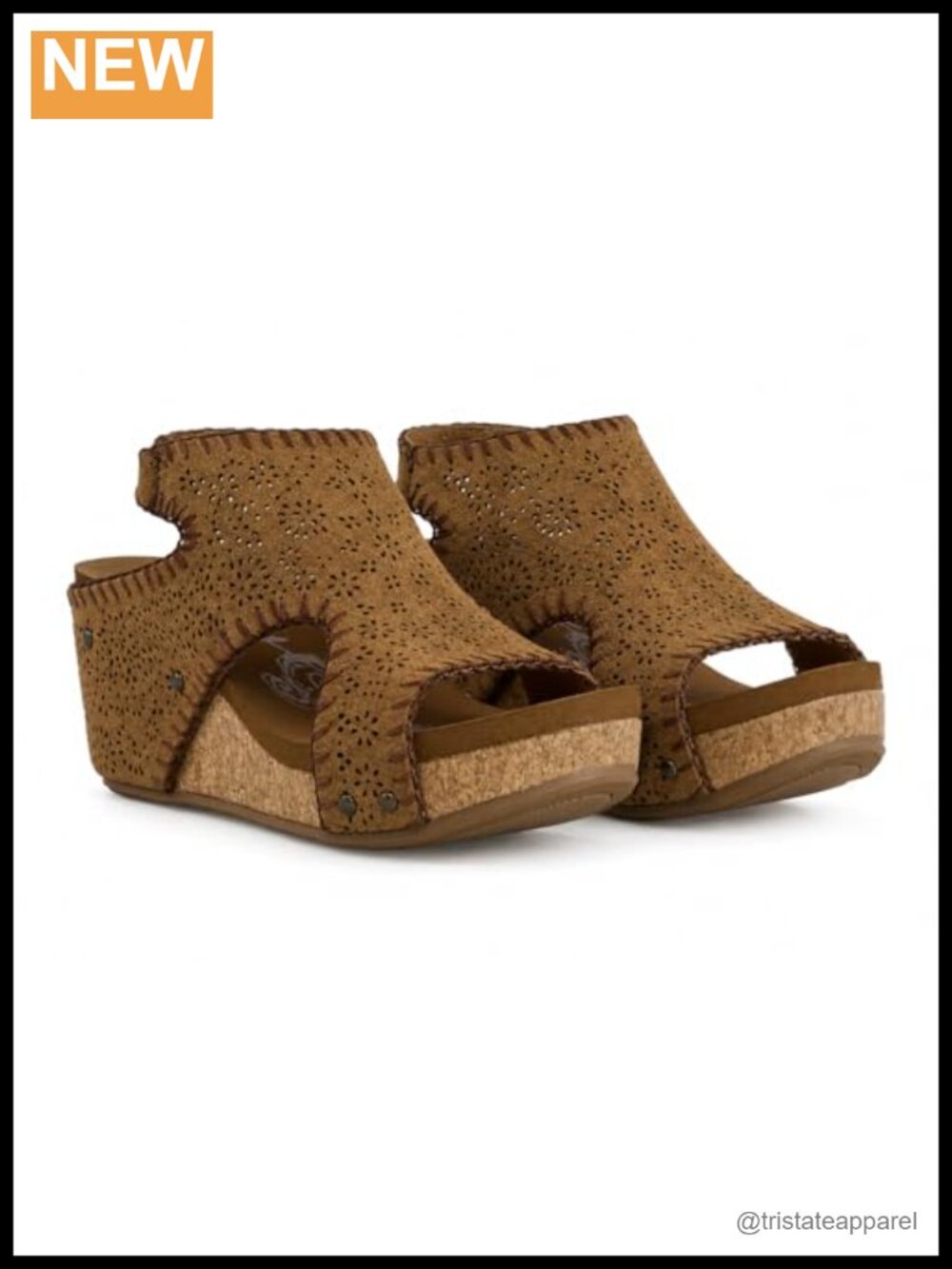 Very G Women's Lilly Laser-Cut Faux Leather Wedge Platform Sandal